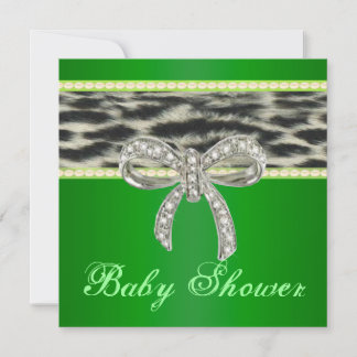 Invitación de Baby Shower al leopardo de las nieve