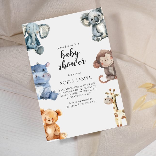 Invitación de Baby Shower al marco para animales d (Subido por el creador)