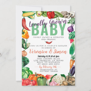 Invitación de Baby Shower al mercado de los agricu