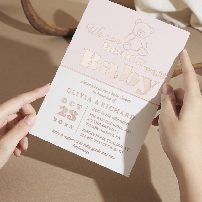Invitación de Baby Shower al osito moderno de Reli (Subido por el creador)