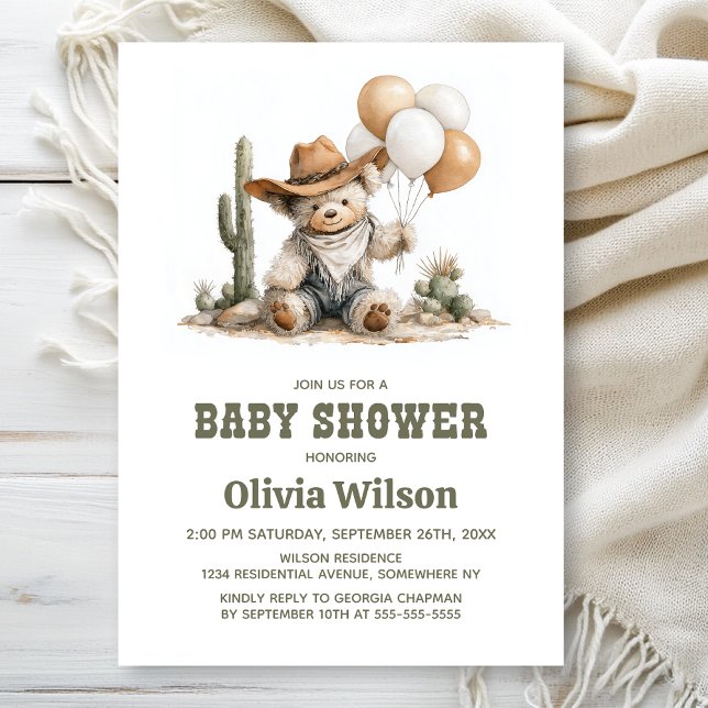 Invitación de Baby Shower al Oso de Peluche Wester (Subido por el creador)