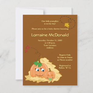 Invitación de Baby Shower al otoño a la calabaza l