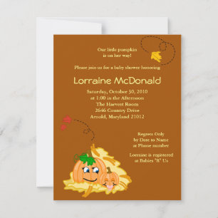 Invitación de Baby Shower al otoño a la calabaza l