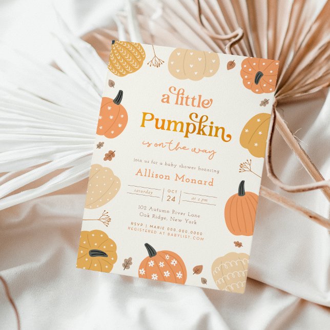 Invitación de Baby Shower al otoño de la calabaza  (Subido por el creador)