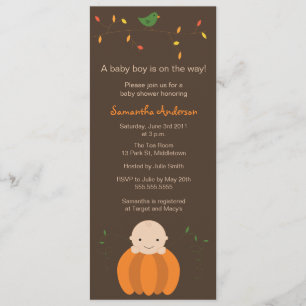 Invitación de Baby Shower al otoño moderno - Chico