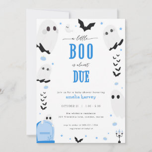 Invitación de Baby Shower al Pequeño Boo Azul de H
