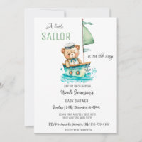 Invitación de Baby Shower al pequeño marinero Naut