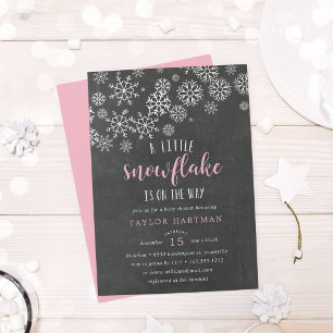 Invitación de Baby Shower al Pequeño Snowflake Cha