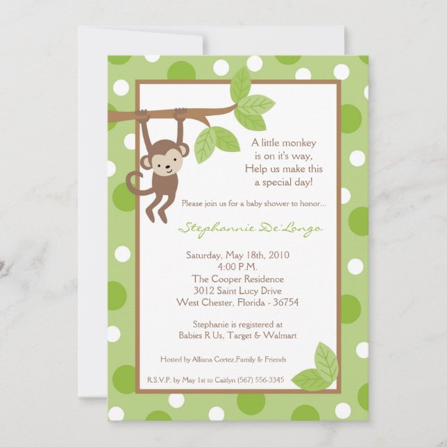 Invitación de Baby Shower al Safari de la selva de (Anverso)