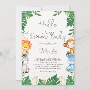 Invitación de Baby Shower al Safari de la vegetaci