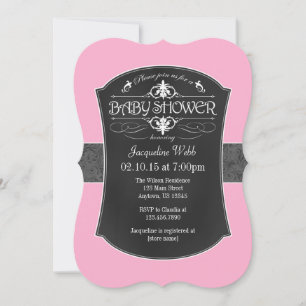 Invitación de Baby Shower al tablero de cromos ros
