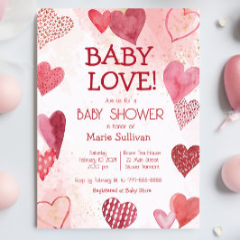 Invitación de Baby Shower al tema de Baby Love Val