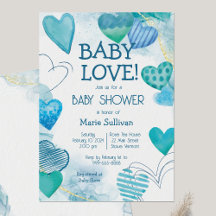 Invitación de Baby Shower al tema de Baby Love Val