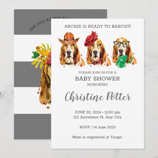 Invitación de Baby Shower al tema de la reproducci (Anverso / Reverso)