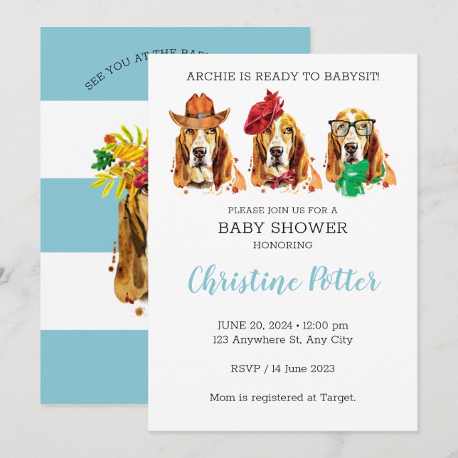 Invitación de Baby Shower al tema de la reproducci (Anverso / Reverso)