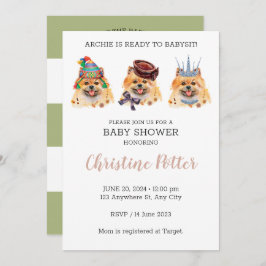 Invitación de Baby Shower al tema de las pipas but