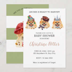 Invitación de Baby Shower al tema de las pipas but