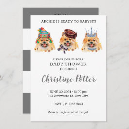 Invitación de Baby Shower al tema de las pipas but