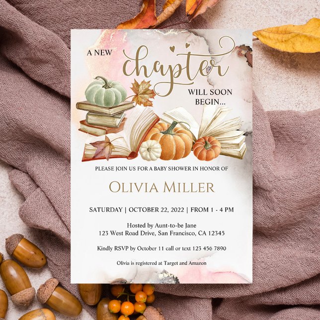 Invitación de Baby Shower al tema del libro Caer,  (Subido por el creador)