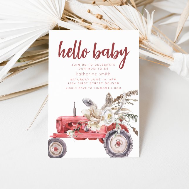 Invitación de Baby Shower al tema del tractor occi (Subido por el creador)