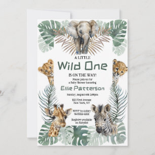 Invitación de Baby Shower al tema "Wild One" de Sa