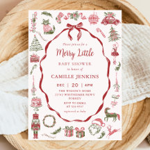 Invitación de Baby Shower Alegre con Lazo Rojo