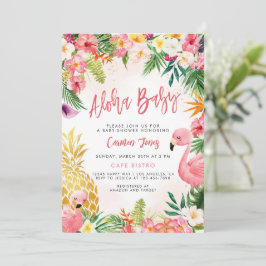 Invitación de baby shower Aloha Baby, Luau Tropica