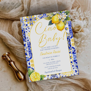 Invitación de Baby Shower Amalfi Presupuesto Limón