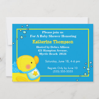 Invitación de Baby Shower amarillenta y dudosa