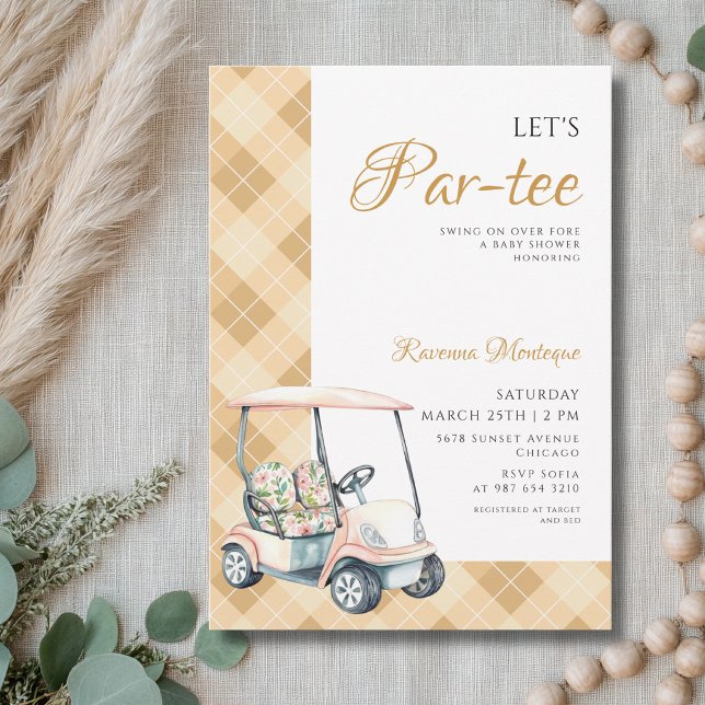 Invitación de Baby Shower Amarillo Argyle de Carri (Subido por el creador)