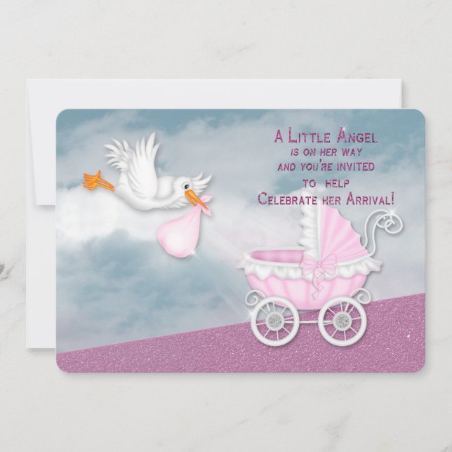 INVITACIÓN DE Baby Shower - ÁNGEL DESDE EL CIELO (Anverso)