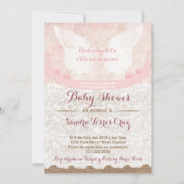 Invitación de Baby Shower Angel Pink para Latina L