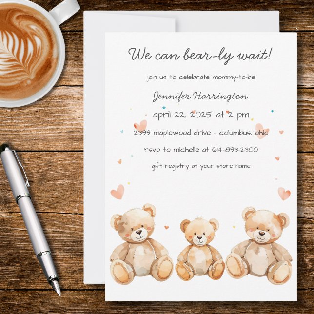 Invitación de Baby Shower 'Apenas Podemos Esperar' (Subido por el creador)