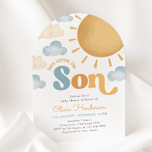 Invitación de Baby Shower 'Aquí viene el hijo, beb