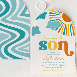 Invitación de Baby Shower 'Aquí viene el hijo' con