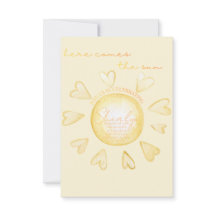 Invitación de Baby Shower "Aquí viene el sol"