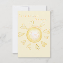 Invitación de Baby Shower "Aquí viene el sol"