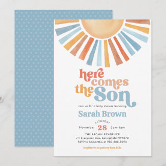 Invitación de Baby Shower Aquí Viene el Sol Bebé S