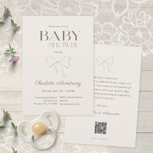 Invitación de Baby Shower Arco de Acuarela de Crem