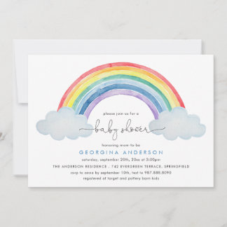 Invitación de Baby Shower Arcoíris