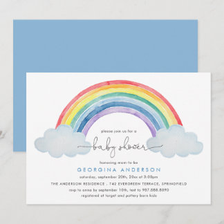 Invitación de Baby Shower Arcoíris