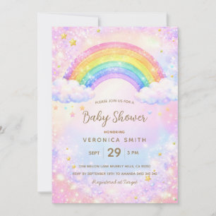 Invitación de Baby Shower Arcoíris