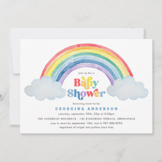 Invitación de Baby Shower Arcoíris