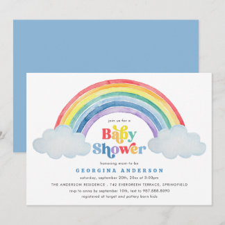 Invitación de Baby Shower Arcoíris
