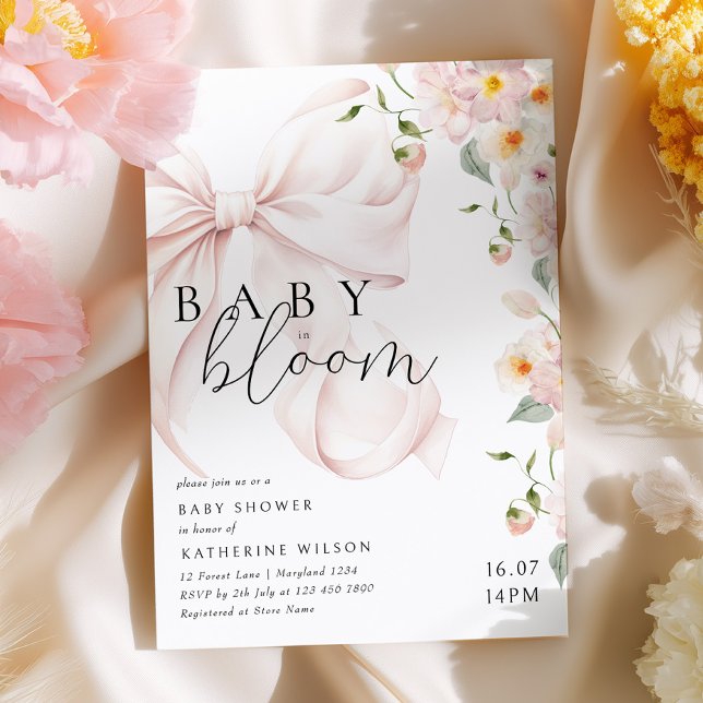 Invitación de Baby Shower Arcoiris Rosa Suave de B (Subido por el creador)