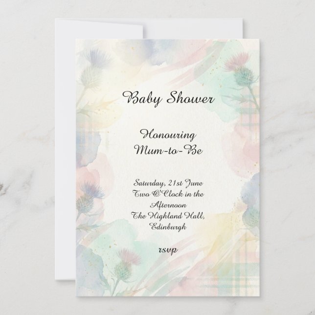 Invitación de Baby Shower Arcoíris Suave (Anverso)