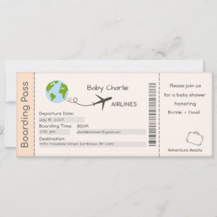 Invitación de Baby Shower, avenidas de aventura, v