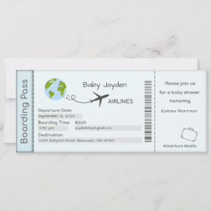 Invitación de Baby Shower, avenidas de aventura, v
