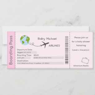 Invitación de Baby Shower, avenidas de aventura, v