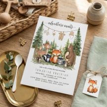 Invitación de Baby Shower Aventura de Animales del